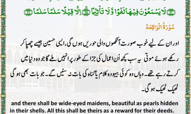 Surah Al-Waqi’ah – Ayah 22-26