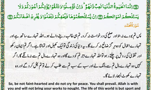 Surah Muhammad – Ayah 35-37