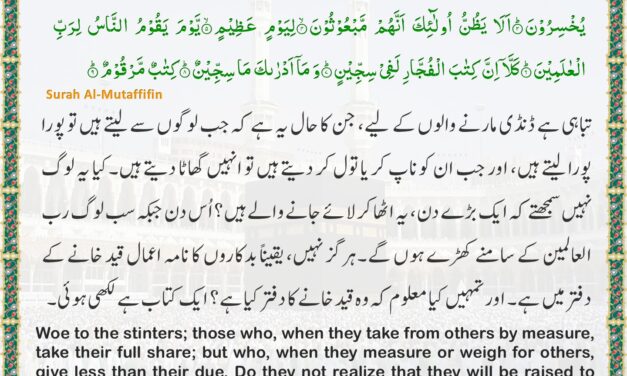 Surah Al-Mutaffifin – Ayah 1-9