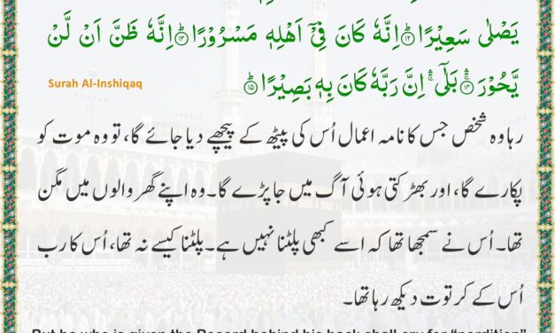 Surah Al-Inshiqaq – Ayah 10-15