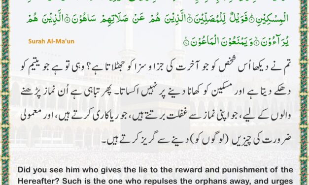 Surah Al-Ma’un – Ayah 1-7