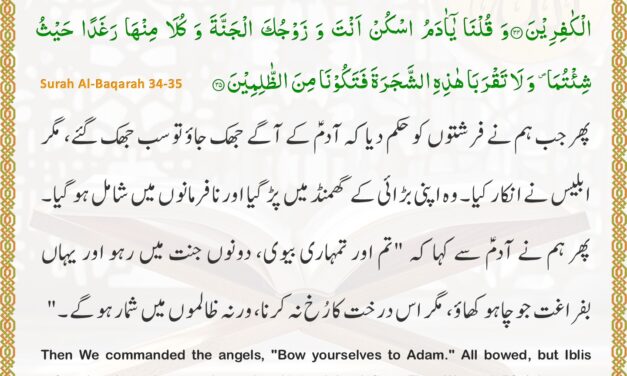 Surah Al-Baqarah – Ayah 34-35