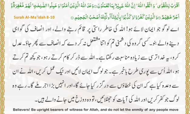 Surah Al-Ma’idah – Ayah 8-10
