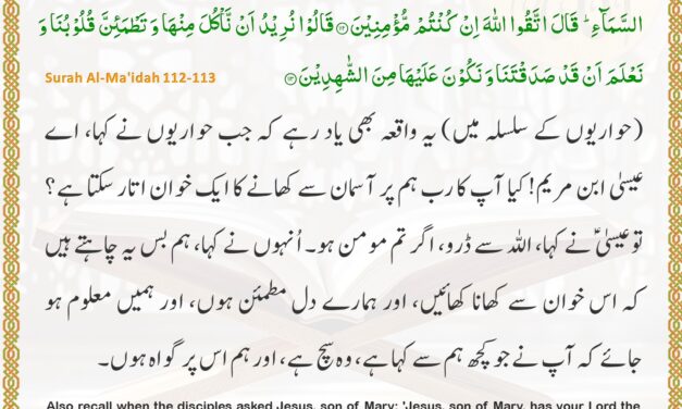 Surah Al-Ma’idah – Ayah 112-113