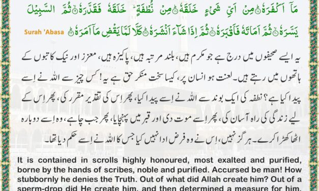 Surah ‘Abasa – Ayah 13-23