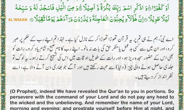 Surah Al-Insan – Ayah 23-27