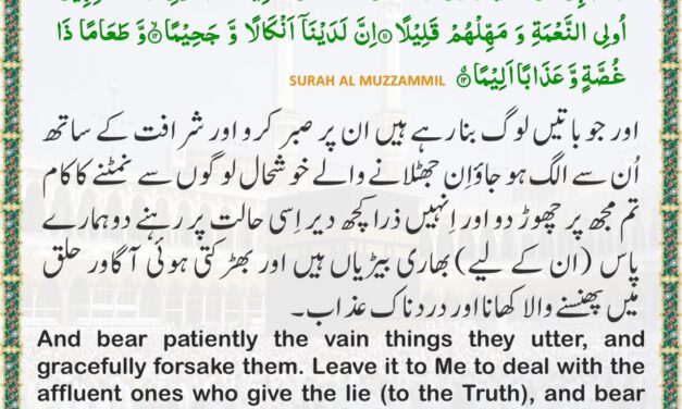 Surah Al-Muzzammil – Ayah 10-13