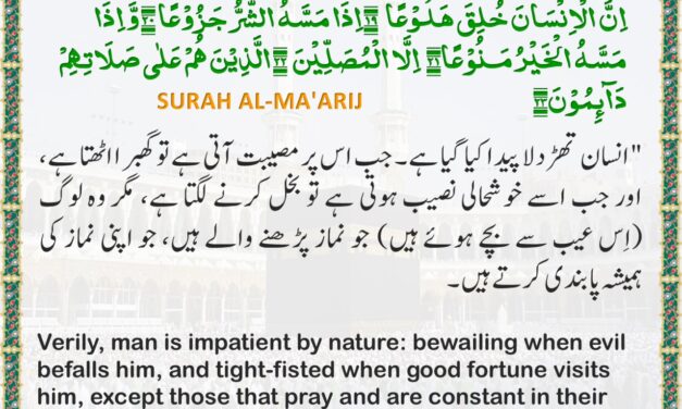 Surah Al-Ma’arij – Ayah 19-23