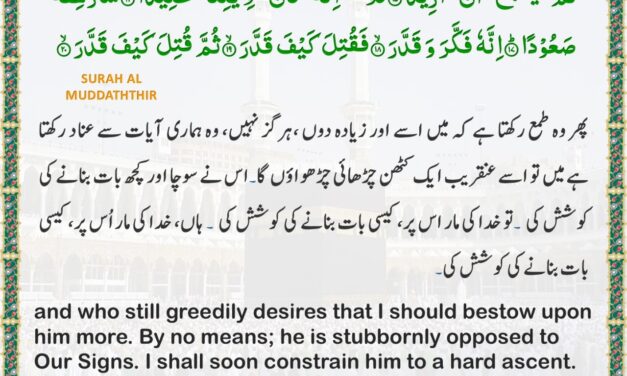 Surah Al-Muddaththir – Ayah 15-20
