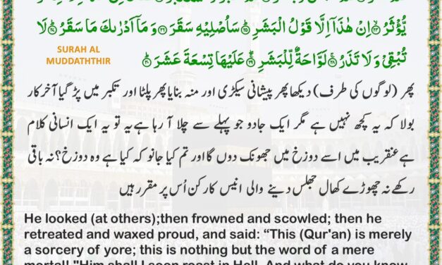 Surah Al-Muddaththir – Ayah 21-30