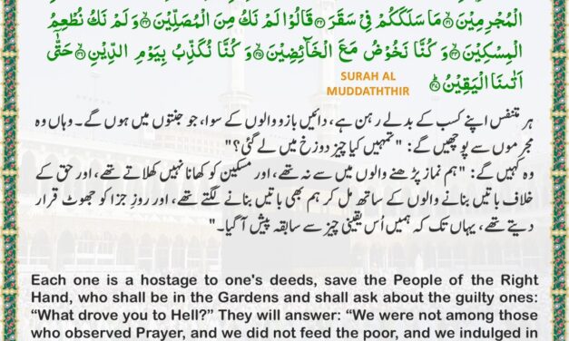 Surah Al-Muddaththir – Ayah 38-47